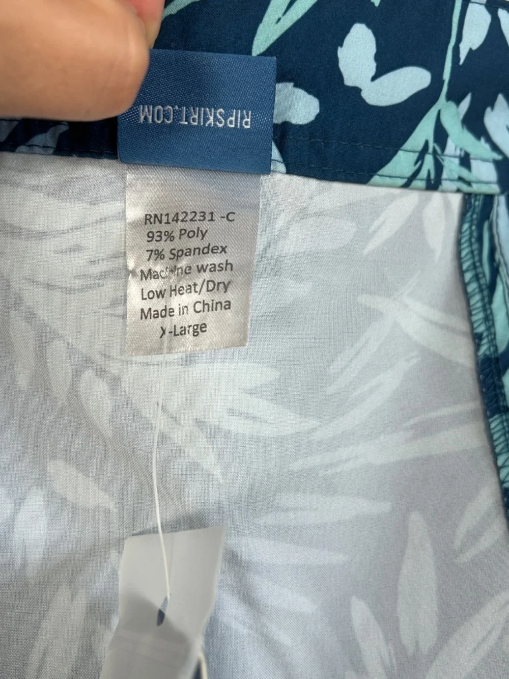 Ripskirt size XL wrap skirt length 2 Botanical blues tropical short pockets NEW - Picture 8 of 9